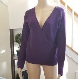 Bar III Surplice Sweater Purple